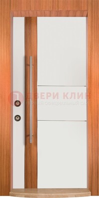 Белая входная дверь c МДФ панелью ЧД-09 в частный дом в Красноармейске