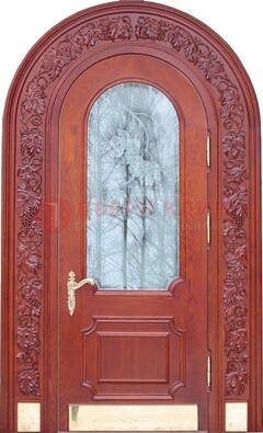Толстая металлическая арочная дверь со стеклом ДА-20 в Красноармейске