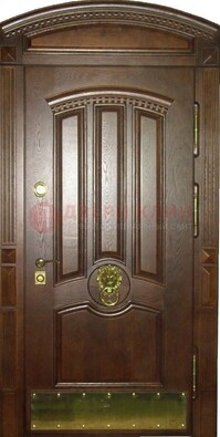 Хорошая стальная арочная дверь с декоративным элементом ДА-23 в Красноармейске