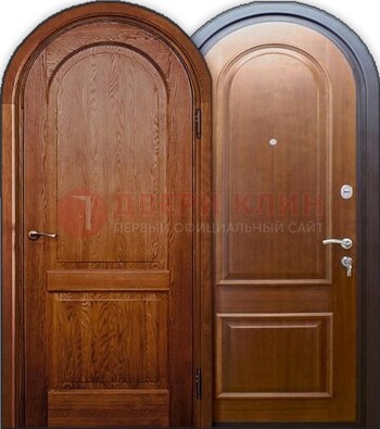 Стальная арочная дверь МДФ внутри ДА-4 в многоэтажный дом в Красноармейске