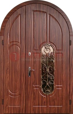 Арочная двухстворчатая стальная дверь Винорит ДА-54 в Красноармейске