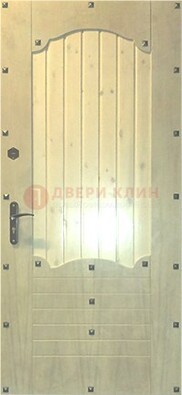 Белая железная дверь с евровагонкой ДЕ-9 в Красноармейске
