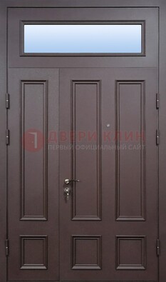 Классическая входная дверь МДФ со стеклом и фрамугой ДФГ-31 в Красноармейске