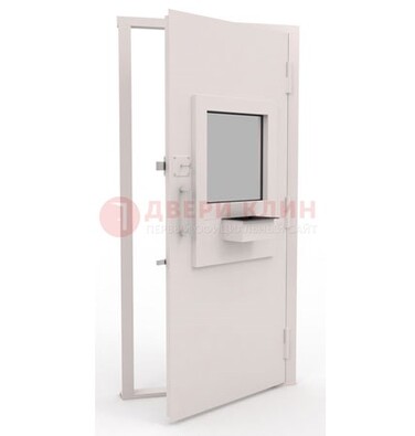 Белая металлическая дверь в кассу с нитроэмалью ДКС-4 в Красноармейске