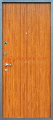 Коричневая металлическая дверь с ламинатом ДЛ-12 в Красноармейске