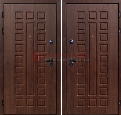 Коричневая железная дверь с МДФ снаружи ДМ-113 в Красноармейске