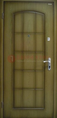 Зеленая стальная дверь с МДФ ДМ-116 на веранду в Красноармейске