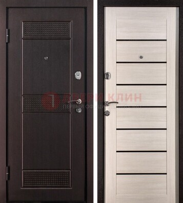 Темная стальная дверь с МДФ ДМ-147 для улицы в Красноармейске
