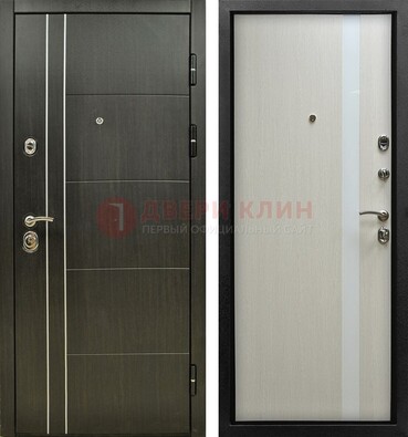 Морозостойкая темная металлическая дверь с МДФ ДМ-164 в Красноармейске