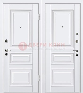 Белая металлическая дверь с МДФ ДМ-179 в Красноармейске
