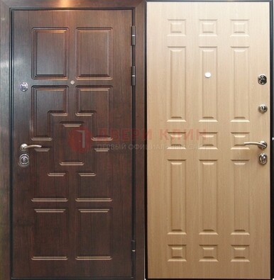 Коричневая входная дверь с МДФ ДМ-181 