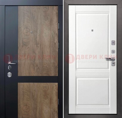 Черно-коричневая входная дверь с терморазрывом и МДФ ДМ-192 в Красноармейске