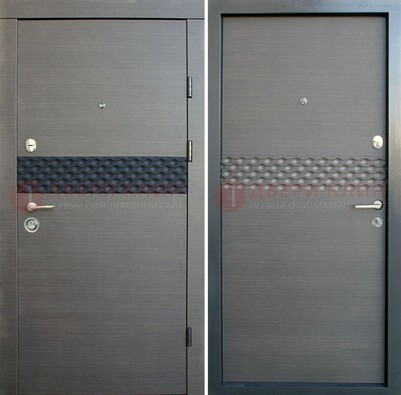 Темно-серая стальная дверь с МДФ ДМ-218 в Красноармейске