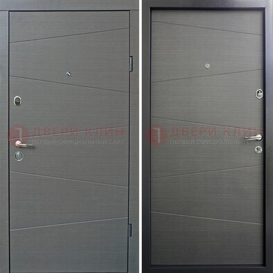 Темная стальная дверь с филенчатой МДФ ДМ-228 в Красноармейске
