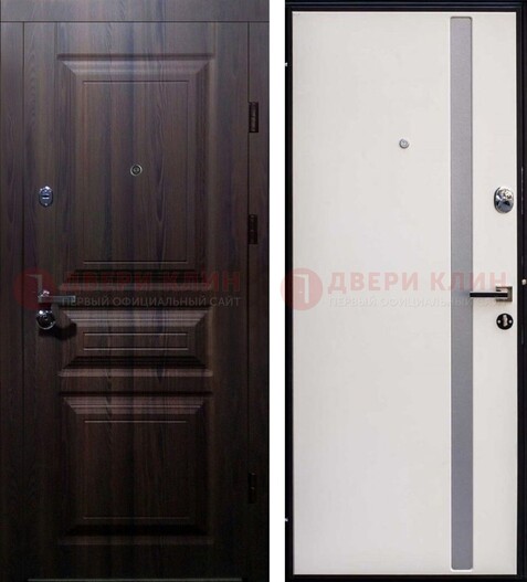Темная филенчатая входная дверь c МДФ ДМ-254