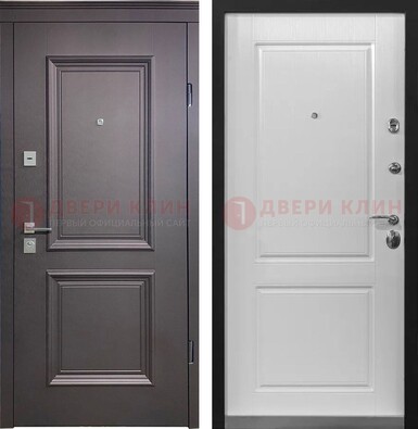 Железная серая дверь с филенчатой МДФ Беленый дуб ДМ-290 в Красноармейске