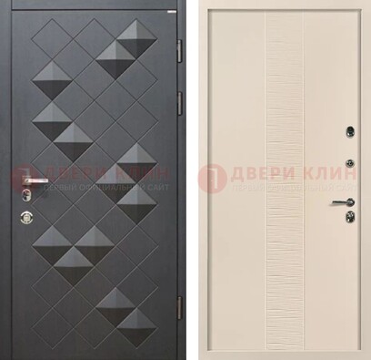 Темная металлическая дверь с МДФ в цвете Махагон ДМ-319 в Красноармейске