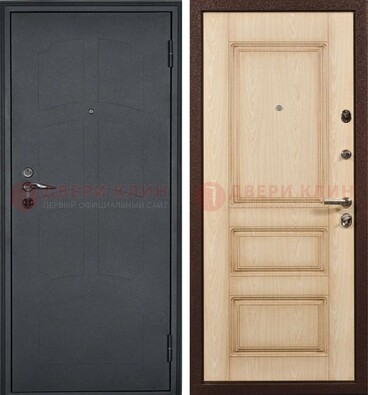 Черная металлическая дверь с МДФ ДМ-348 в Красноармейске