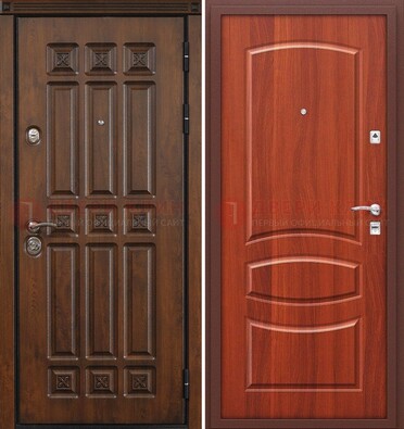 Темная металлическая дверь с МДФ и узором ДМ-364 в Красноармейске