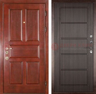 Красная металлическая дверь с МДФ в квартиру ДМ-387 в Красноармейске