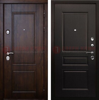 Классическая железная дверь с темными МДФ панелями ДМ-390 в Красноармейске