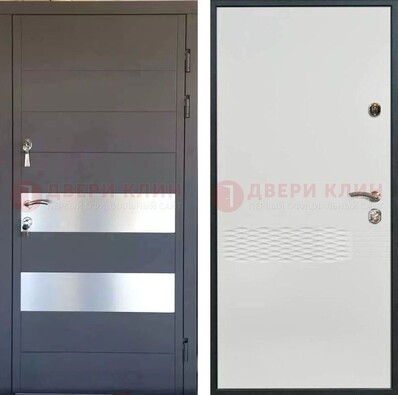 Металлическая дверь МДФ темная и светлая ДМ-420 в Красноармейске