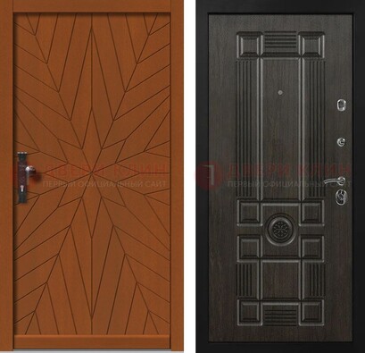 Железная дверь МДФ с узором в квартиру ДМ-428 в Красноармейске