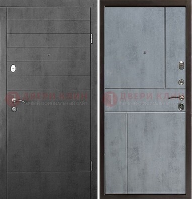 Серая железная дверь с МДФ в стиле хайтек ДМ-446 В Ижевске