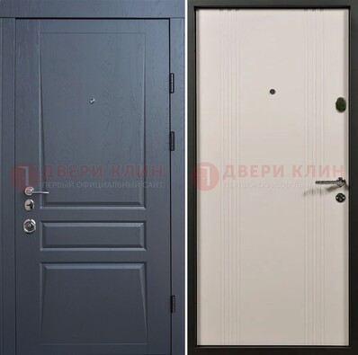 Темно-серая стальная дверь с МДФ хайтек ДМ-481 в Красноармейске
