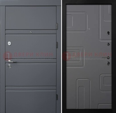 Серая металлическая дверь с МДФ в квартиру ДМ-485 в Красноармейске