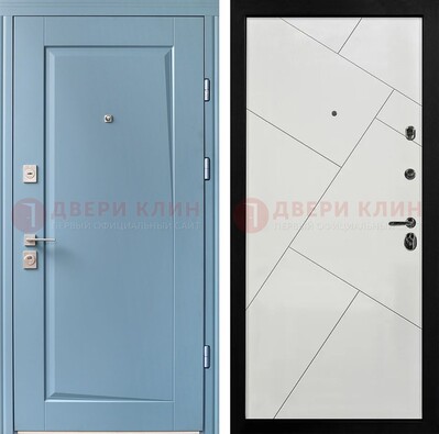 Синяя железная дверь с МДФ панелями ДМ-491 в Красноармейске