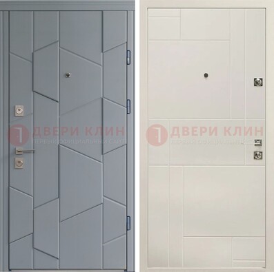 Современная стальная дверь в квартиру с панелями МДФ ДМ-495 в Красноармейске