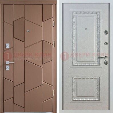 Квартирная стальная дверь с разными панелями МДФ ДМ-496 в Красноармейске