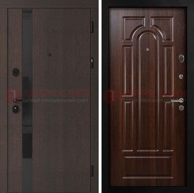 Темная входная дверь с МДФ панелями в квартиру ДМ-499 в Красноармейске