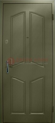 Зеленая стальная дверь с МДФ ДМ-49 в дом в Красноармейске
