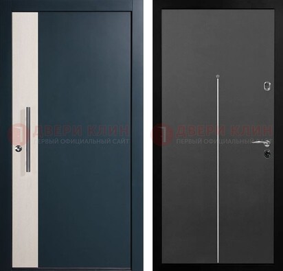 Зеленая стальная дверь с МДФ панелями квартиру ДМ-508 в Красноармейске