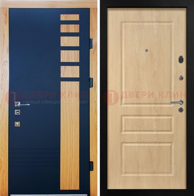 Двухцветная железная дверь с МДФ в квартиру ДМ-511 в Красноармейске