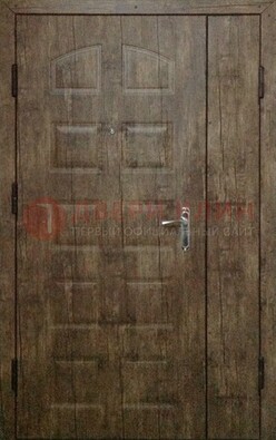 Коричневая тамбурная двухстворчатая дверь с МДФ ДМ-539 в Красноармейске
