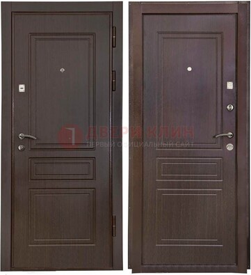 Антивандальная коричневая железная дверь с МДФ ДМ-61 в Красноармейске
