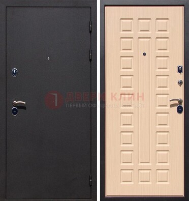 Черная стальная дверь с порошковым окрасом МДФ внутри ДП-102 в Красноармейске