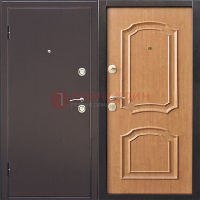 Темная железная дверь с порошковым покрытием ДП-10 в Волжском