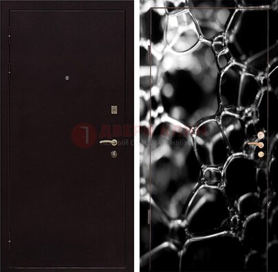 Черная стальная дверь с порошковым окрасом с фотопечатью ДП-158 в Красноармейске