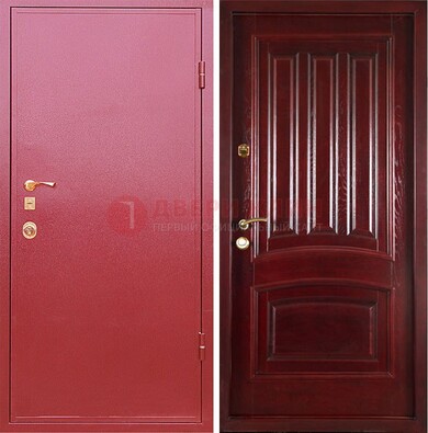 Красная металлическая дверь с порошковым напылением ДП-165 в Красноармейске