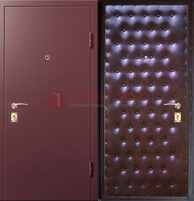 Бордовая железная дверь с порошковым напылением ДП-177 в Красноармейске