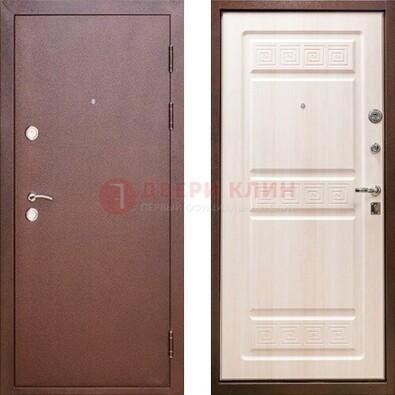 Коричневая металлическая дверь с порошковым напылением ДП-182 в Красноармейске