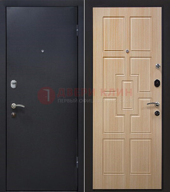 Черная железная дверь с порошковым покрытием ДП-187 в Красноармейске