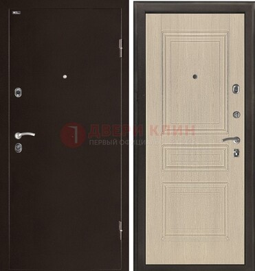 Коричневая стальная дверь с порошковым окрасом ДП-190 в Красноармейске