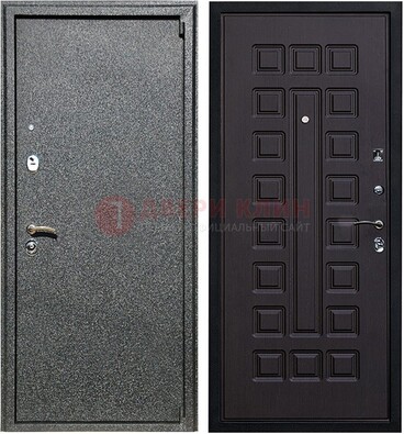 Черная стальная дверь с порошковым покрытием ДП-196 в Волжском