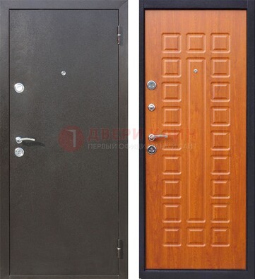 Коричневая стальная дверь с порошковым напылением ДП-202 в Красноармейске