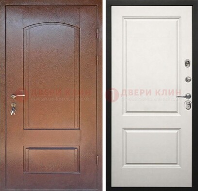 Железная дверь с порошковым покрытием Медный антик со светлой МДФ ДП-234 в Красноармейске